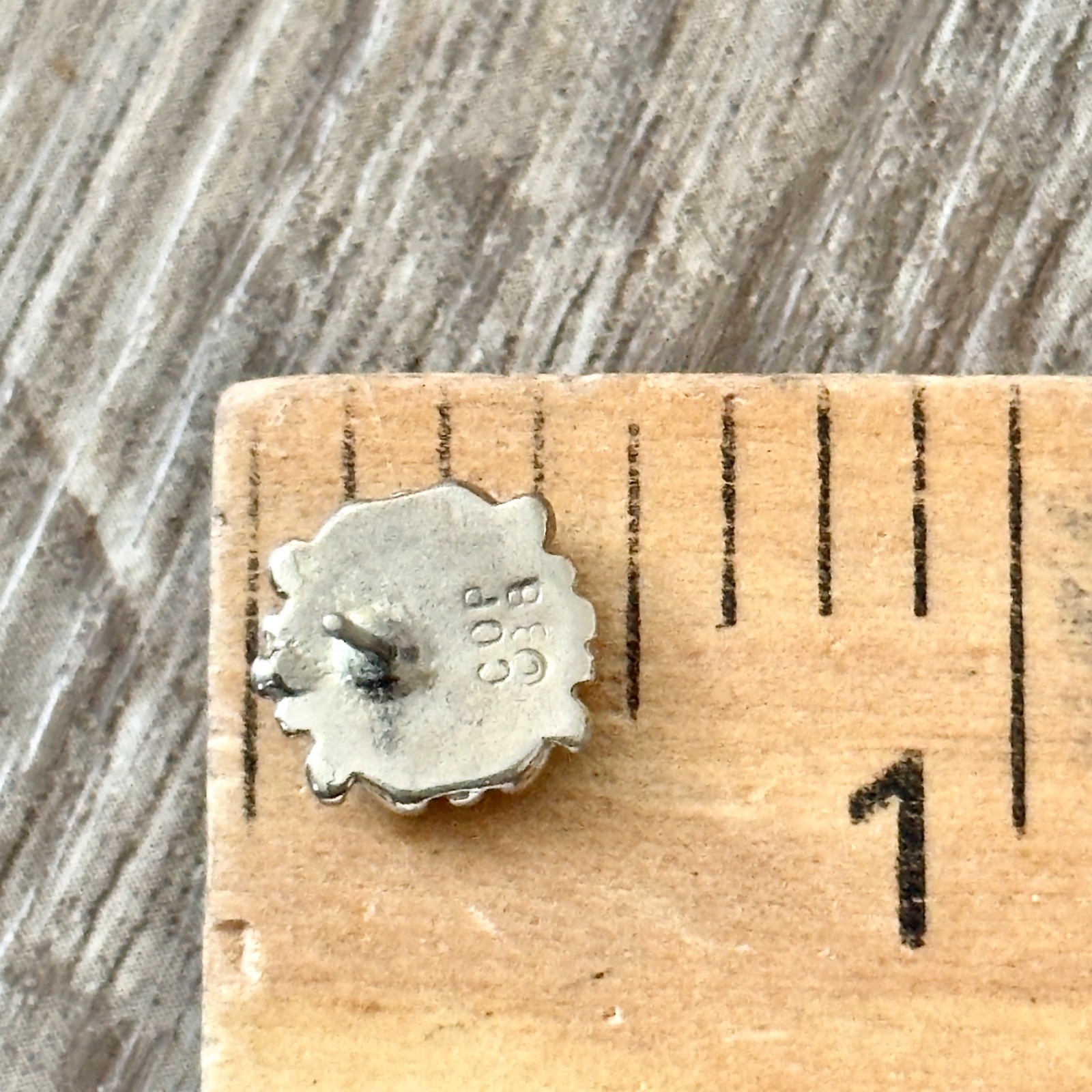 Turquoise Chip Stud Dangle Drop Earrings Signed C… - image 2