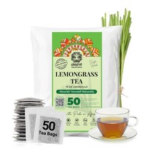 50 Lemongrass Tea Bags, 100% Pure Lemongrass Tea, Herbal Tea For Relaxation
