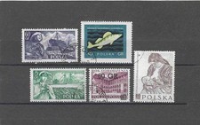 POLAND , 1956/58 , MIXED LOT OF5 STAMPS , PERF , USED