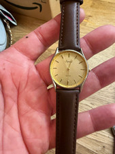 Carvel Quartz Analogue Gold Dial new Brown Leather Strap Wristwatch 5621-2