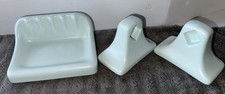 Vintage Ceramic Seafoam Green Soap Dish towel holder Tile-in Wall-mount l-36