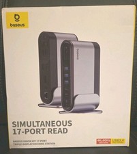 Baseus 17-in-1 Laptop Docking Station 3 Monitors w/4K HDMI DP, USB C Docking NEW