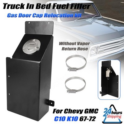 For Chevy GMC Truck In Bed Fuel Filler C10 K10 67-72 Gas Door Cap Relocation Kit