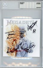 FULL BAND SIGNED Megadeth CD Album Card BAS Beckett COA AUTO Dave Mustaine ++