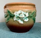 Roseville Pottery Gardenia 600-4 Pattern Brown Jardiniere