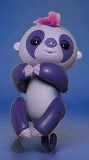 2016 Wowwee Fingerlings Interactive Pet Purple Baby Sloth Marge New Batteries