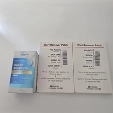 Pack Of 3 Wart Remover Liquid And Patches All Natural Formula Fast Acting