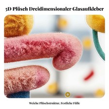 Elektrostatische Pl&uuml;sch-Fenstersticker, 3D Neujahrsdeko, Glast&uuml;r