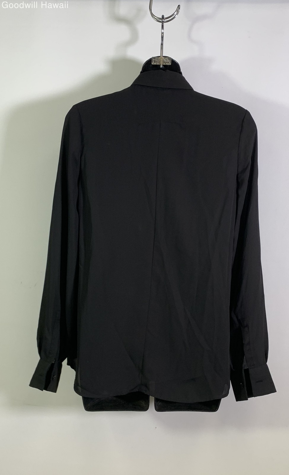 GIVENCHY Black Long Sleeve Button Poly/Poly Blend… - image 2