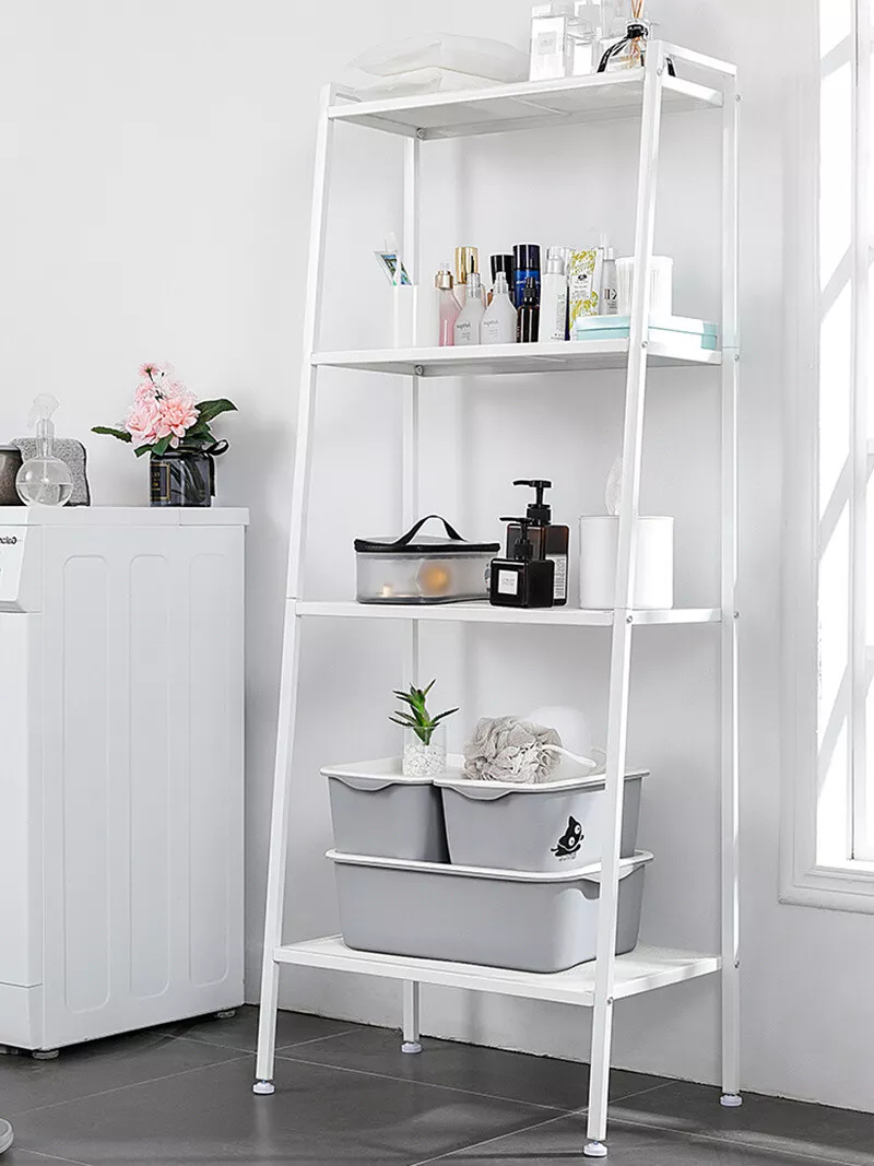 White metal 2024 ladder bookcase