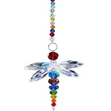 Handmade Dragonfly Crystal Suncatcher - Sparkling Fengshui Rainbow Maker
