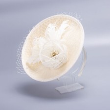 Womens Elegant Sinamay Wedding Hair Accessory Church Fascinator Party Hat