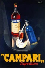 CAMPARI L'APERITIVO APERITIVO LIQUOR ALCOHOLIC DRINK ITALY VINTAGE POSTER REPRO