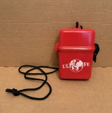 Ultralife Club Promo Red Plastic Travel First Aid Kit Case on String