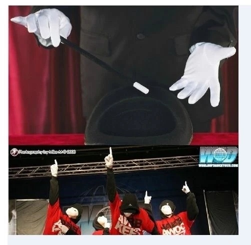 白色短手套-小丑船长魔术师圣诞老人万圣节花式礼服服装 — 第 3/3 张图片