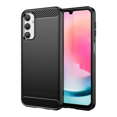 Für Samsung Galaxy M14 5G // Hülle Silikon Schutztasche Carbon Premium Qualität