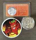 STL Mint Devils Doorbell 2 Oz .999 Silver Art Round 300 Mintage W/ COA & Sticker