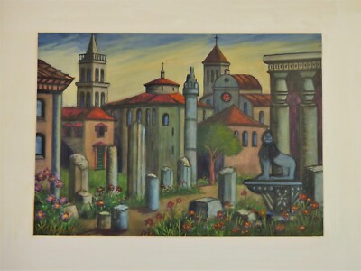 Gouache ''Aus Zadar, Kroatien'', Oskar-Erich Stephan, 1979