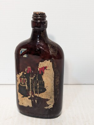 Vintage 1 Pint Brown Wine Bottle, Imperial - NE Plus Ultra