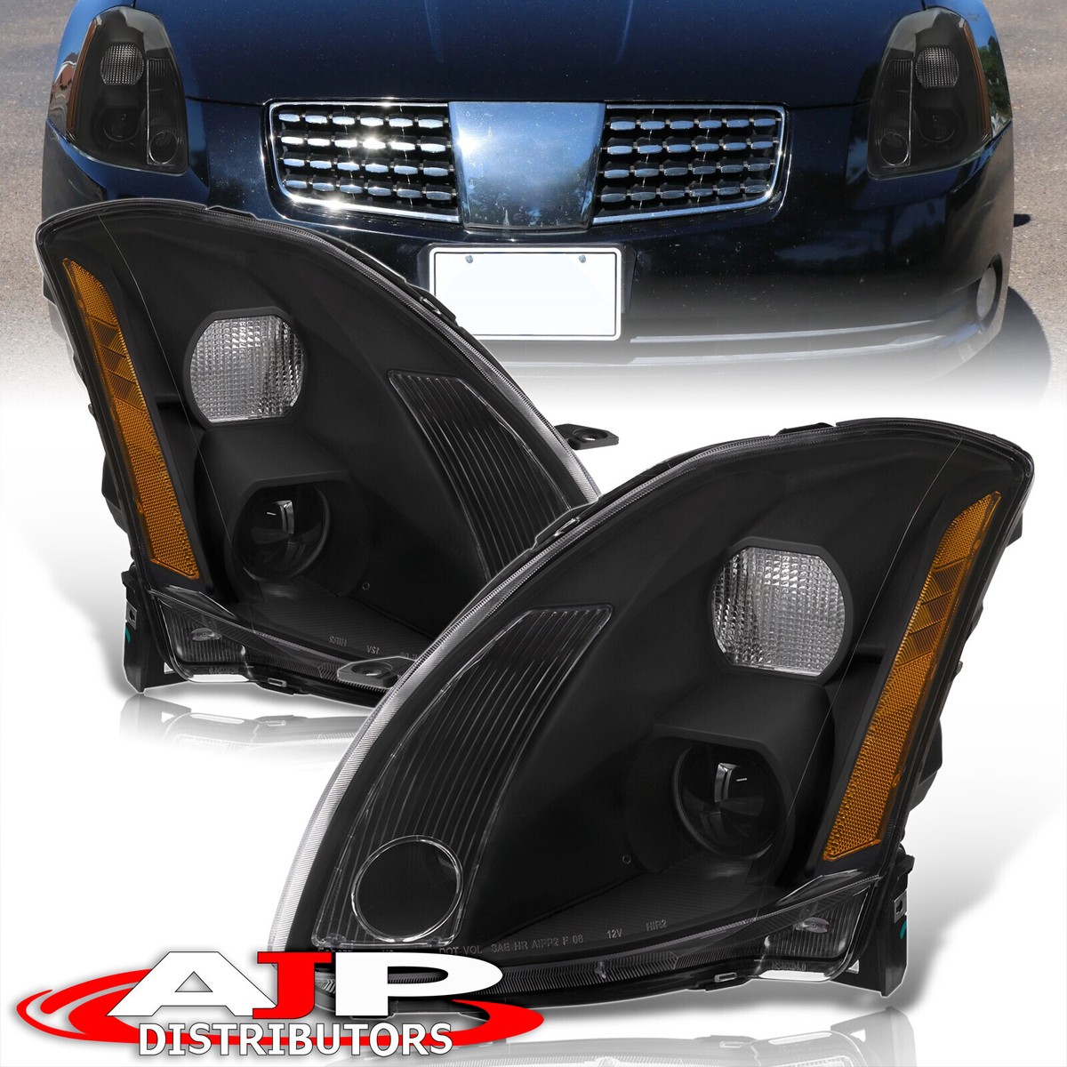 Spec-D Projector Headlights Nissan Maxima (00-01) LED Halo - Black Glo