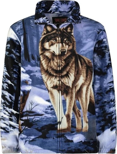 Wildkind Snow Grey Wolf Jacket Wolves Howling Moon Lone Blue Sweater S-4X - product listing photo