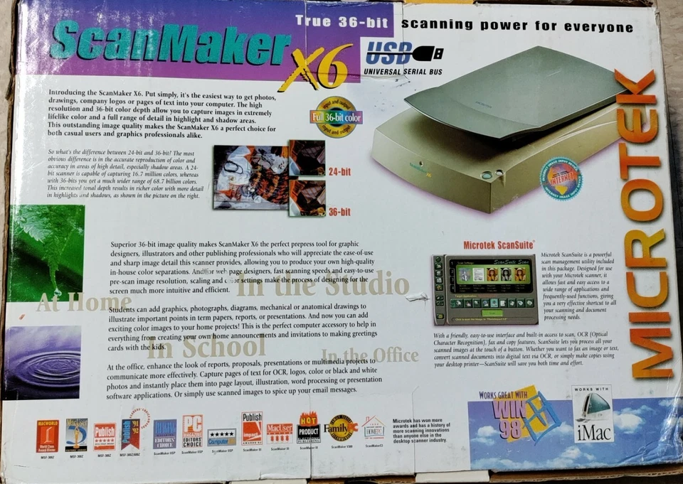 NEW MICROTEK SCANMAKER X6 - Color Document Flatbed Scanner w/ 35mm Slides - Image 2 of 4