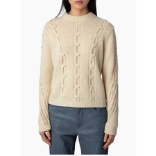 Zadig  Voltaire Defile Morley Cable Knit Cream Sweater NWT Small