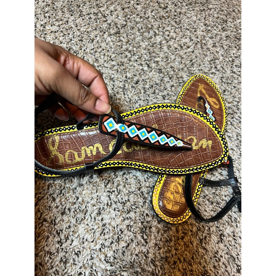 Sandalias Sam Edelman Tanga Correa al Tobillo Verano Playa Marrón Talla 8 Foto 3 de 4