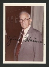 JESSE HAINES AUTOGRAPHED ORIGINAL ATTENDING BASEBALL HALL OF FAME PHOTOGRAPH 