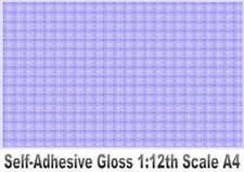 Dolls House Wallpaper Stick-on Self-Adhesive Gloss Small Mauve Marble Tiles