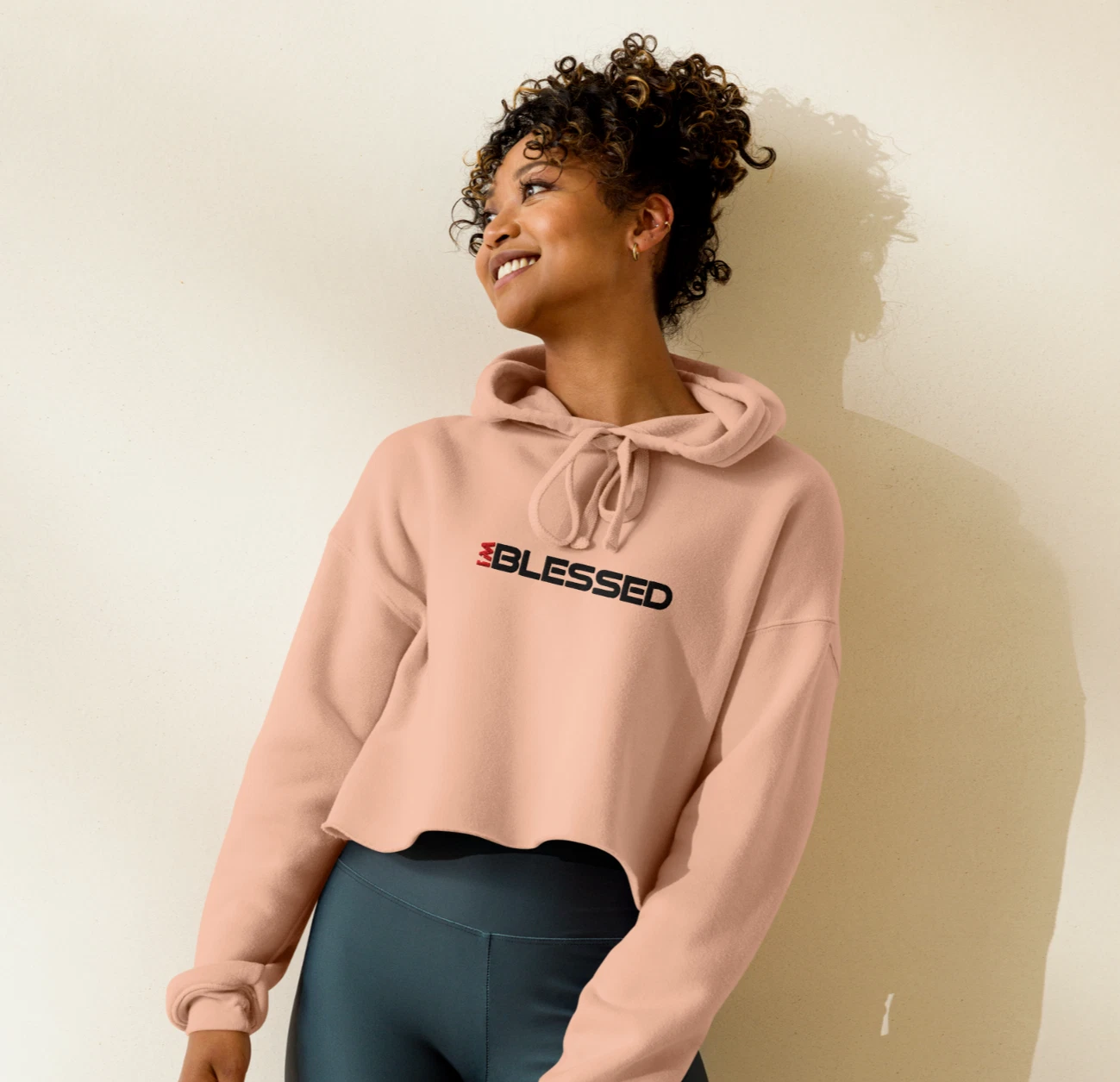 Women's Cropped Hoodie -Embroidered Design, Trendy Raw Hem, Cute Girlfriend Gift