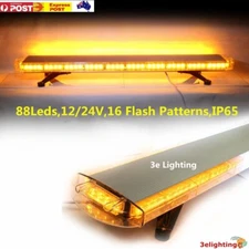47" Inch 12-24V 88W LED Car Truck Amber Strobe Light Warning Beacon Flashing AU