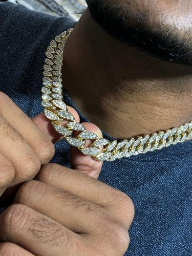 Mens Iced Ice Out Miami Cuban Link 