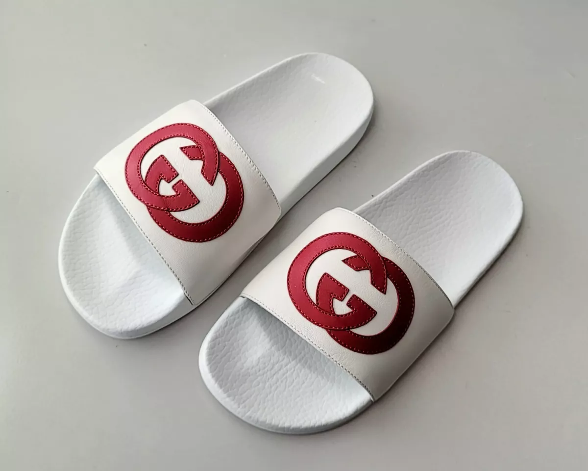 Shop Gucci Pursuit GG Logo Slide Sandals