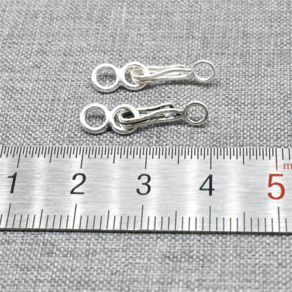 5sets of 925 Sterling Silver Hook and Eye Connector Clasps for Bracelet Necklace - Image 3 of 4