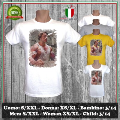 ARNOLD GYM VINTAGE ICONIC SCHWARZENEGGER T-SHIRT FITNESSSTUDIO TV HERREN DAMEN KIND
