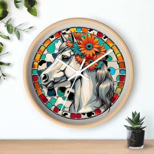 Boho Pferdeuhr, Geschenk für Pferdeliebhaber, Pferd Wohndeko Pferd Bürodeko - Bild 13 von 19