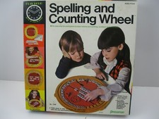 VINTAGE PRESSMAN ROTATING CIRCULAR SPELLING / WORD MAKING WHEEL IOB