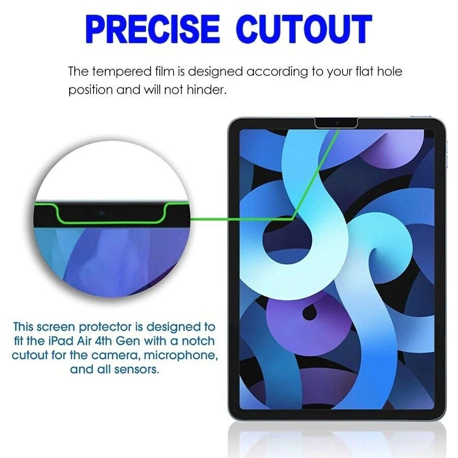 Tempered Glass Screen Protector For Apple iPad 10th 9th 8th 7th 6th Gen Air 5 4 - Image 4 of 4
