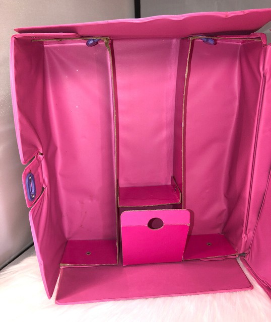 Vintage Mattel Barbie Pink Carrying Case Vinyl 1989 Doll Fashion