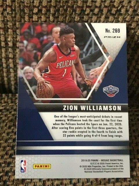 NBA ZION ☆RC☆ルーキーカード④ ZION WILLIAMSON 2019-20 Panini Mosaic 
