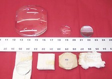 Lot 6 camera projector lenses glass mult. size convex flat cabochons magnify