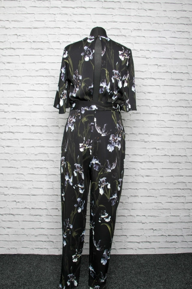180 K04 H&M  Jumpsuit Overall Gr. 38 schwarz weiß lila grün Kurzarm Einteiler - Bild 4 von 4