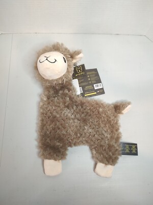 Nandog Pet Gear My BFF Alpaca Llama Brown Flat Squeaky Crinkle