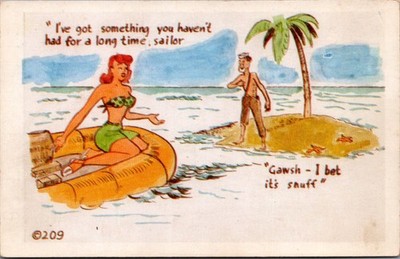 Vintage Kromekolor Comic Postcard Sailor Pin-Up Island Humor Noble Colorado 209