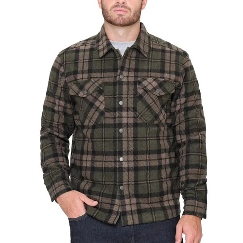 NWT BC Clothing Heritage Waffled Flannel Shirt Jacket Mens Green Plaid Sz S (33) - product listing photo
