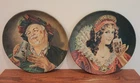 Vintage 1971 Reproduction Falstaff Beer Metal Signs Man Woman