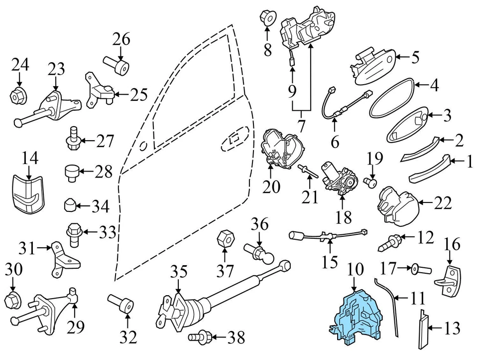 AUDI S5 2014-2017 - Pestillo de puerta delantera derecha/actuador de bloqueo 8J1837016F Foto 4 de 4