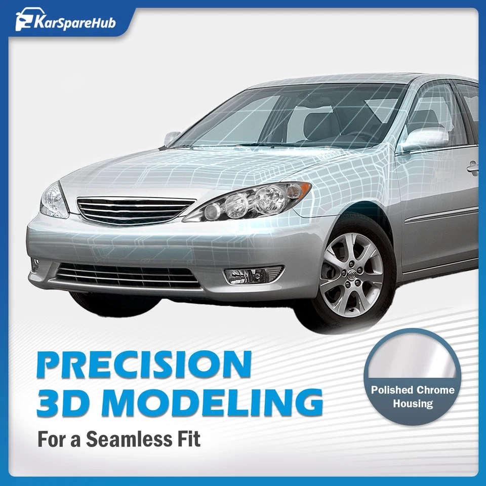 For 2005-2006 Toyota Camry Headlights Assembly Chrome Headlamps W/Bulbs L+R Pair Foto 2 de 4