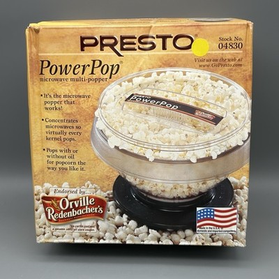 Presto PowerPop Microwave Popcorn Popper 04830 NIB